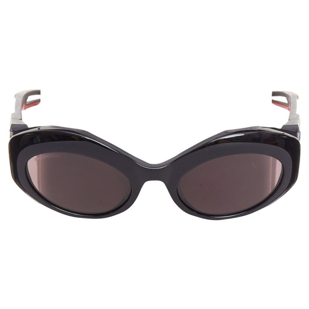BALENCIAGA BB0053S Hybrid Oval black grey sporty rubber temple sunglasses - Picture 3 of 8